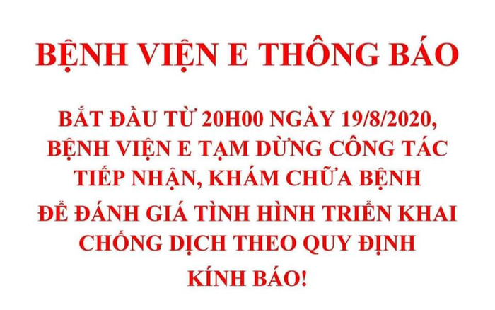 Hà Nội đóng cửa Bệnh viện E tìm người tiếp xúc gần bệnh nhân dương tính với SARS-CoV-2