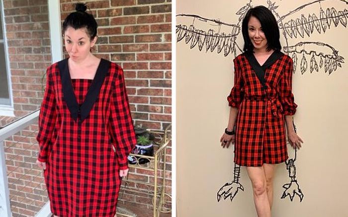 Cô gái tự may trang phục sành điệu từ quần áo secondhand giá 1 đô la