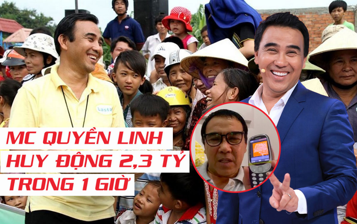 Chưa đầy 1 tiếng livestream, MC Quyền Linh huy động được 2.3 tỷ đồng giúp đồng bào miền Trung