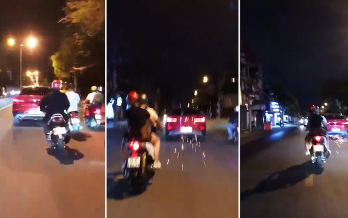 Nữ tài xế lái ô tô BMW gây tai nạn điều khiển xe bỏ chạy, tiếp tục cuốn một xe máy khác vào gầm rồi kéo lê trên đường