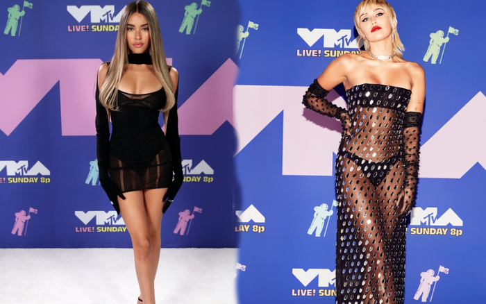 Cùng mặc đồ xuyên thấu nhưng nàng thơ Sơn Tùng 'ăn đứt' Miley Cyrus tại MTV VMAs 2020