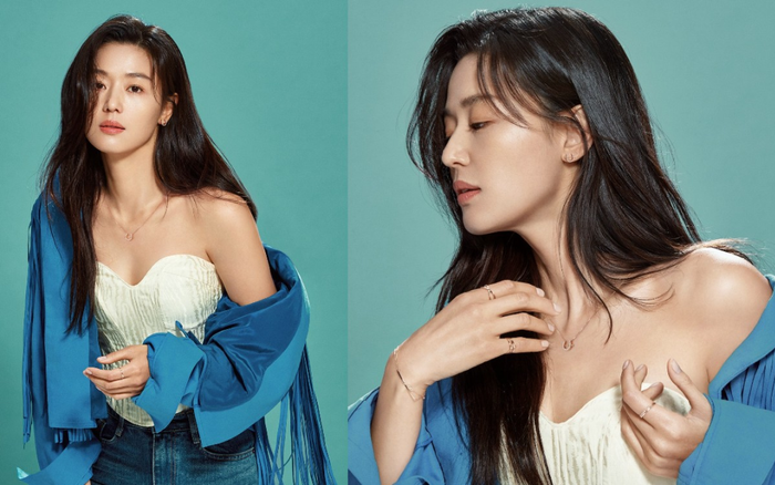 Hiếm hoi mợ chảnh Jun Ji Huyn diện áo cúp ngực, lộ xương quai xanh quyến rũ như thế