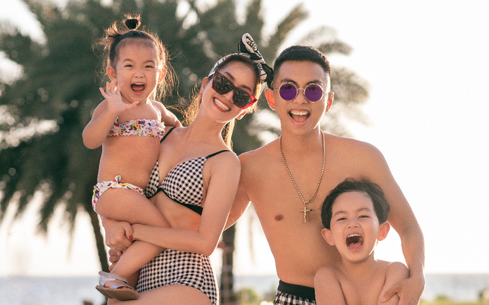 Khánh Thi – Phan Hiển đưa hai con nghỉ dưỡng trước khi vào năm học mới