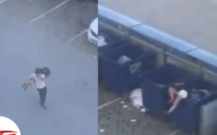 Bị đuổi theo sau khi cãi nhau, người đàn ông ném luôn bạn gái vào thùng rác