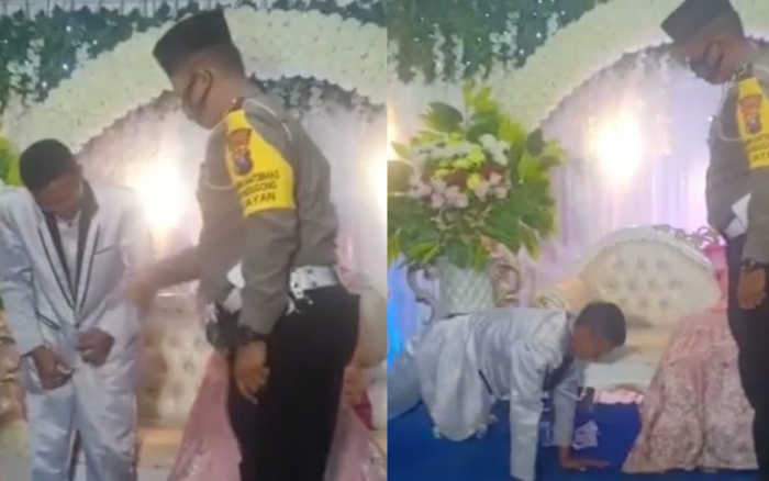 Chú rể bị phạt chống đẩy trên sân khấu, hỏi ra nguyên nhân ai cũng cảm ơn cảnh sát