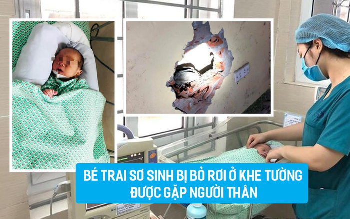 Hôm nay bé trai sơ sinh bị bỏ rơi ở khe tường được gặp người thân sau hơn nửa tháng điều trị tại bệnh viện