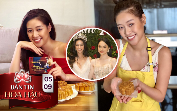 Hoa hậu Khánh Vân tự tay làm bánh trung thu gửi tặng 'cô giáo' Hương Giang