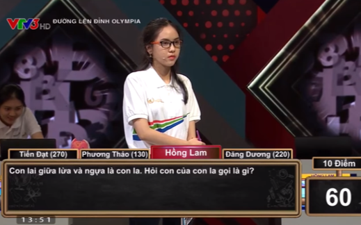 Thêm một câu hỏi Sinh học 'gây khó' cho các thí sinh của Đường lên đỉnh Olympia