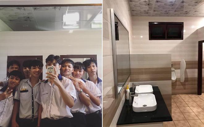 Nhà vệ sinh trường học đẹp như khách sạn 5 sao khiến dân tình thích thú: Trường người ta chưa bao giờ khiến mình thất vọng!