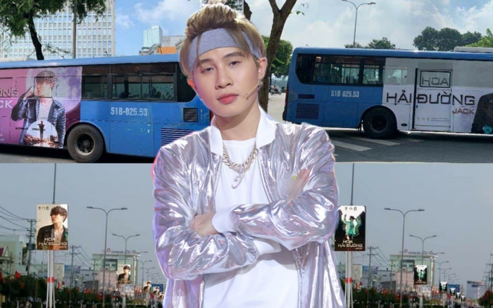 'Choáng' với dự án chào đón MV Hoa Hải đường từ fan Jack: Chạy quảng cáo trên 4 tuyến xe buýt Sài Gòn - Hà Nội, treo biển đèn led dài khắp đại lộ ở Bến Tre