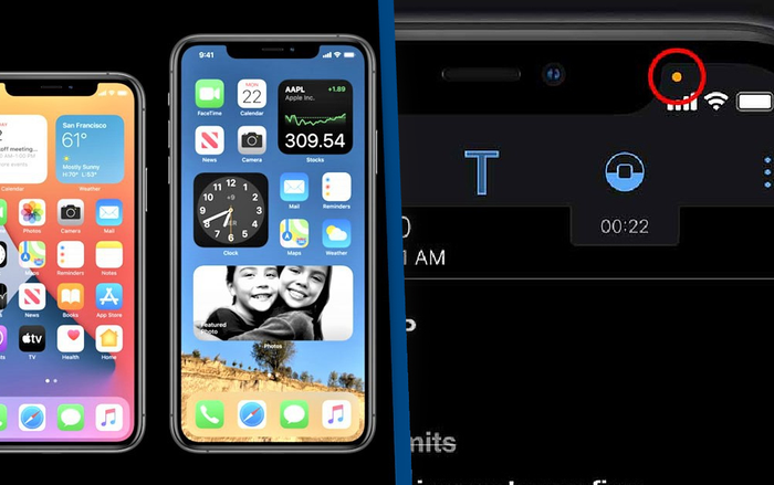 Vì sao iPhone xuất hiện chấm tròn màu cam và màu xanh sau khi cập nhật iOS 14?