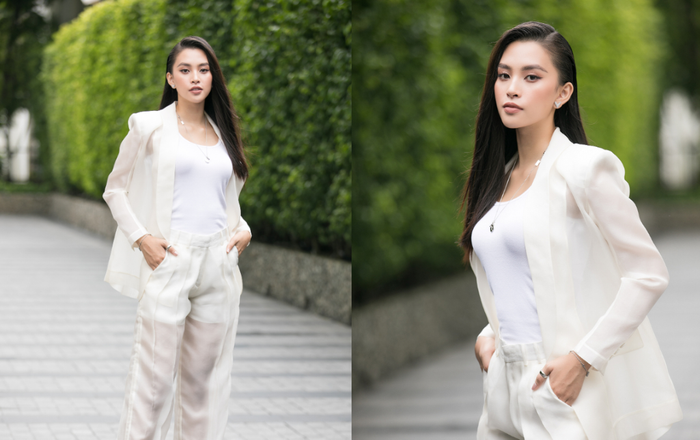 Hoa hậu Tiểu Vy diện vest xuyên thấu, nửa kín nửa hở khiến fan xiêu lòng