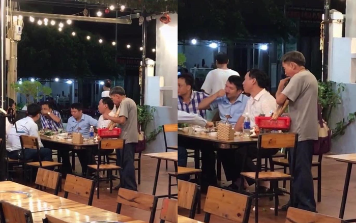 Cay khóe mắt khoảnh khắc cụ ông bán hàng rong ái ngại bốc đồ ăn giữa không gian đông khách khứa