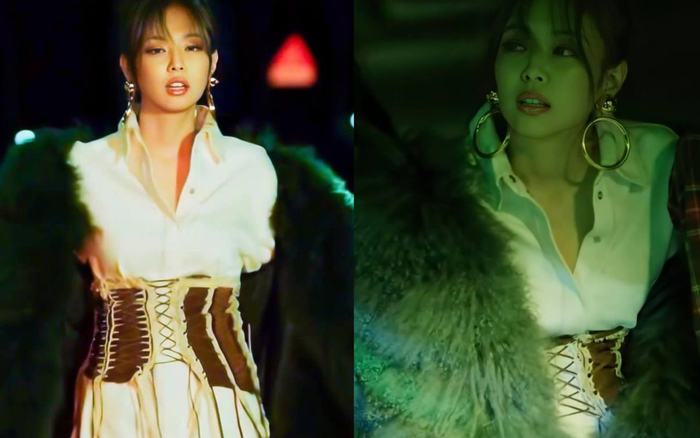 Jennie Black Pink diện áo sơ mi dùng áo corset làm thắt lưng khiến dân tình phát sốt
