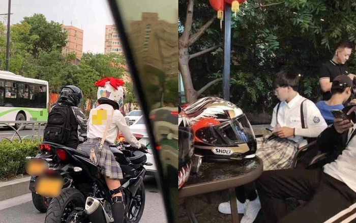 Nữ sinh điều khiển xe phân khối lớn cực 'ngầu' gây chú ý, đến khi tháo nón bảo hiểm xuống hóa ra lại là 'cú lừa'