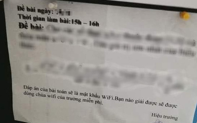 Muốn sử dụng wifi 'chùa', học trò phải giải được đáp án phương trình toán học của thầy Hiệu trưởng