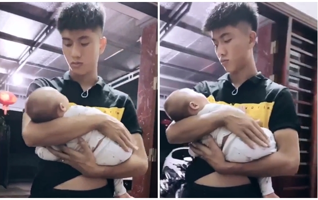 Phan Văn Đức nhờ vợ bế con gái, nàng WAGs Nhật Linh từ chối phũ phàng
