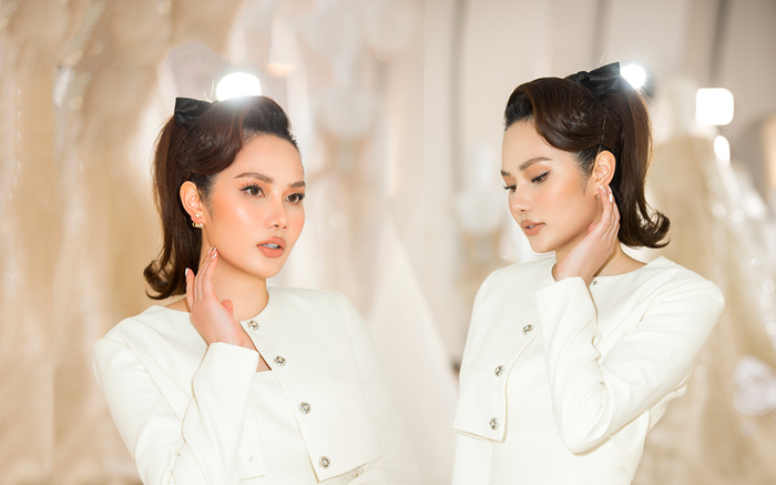 Diệu Linh đi đầu hot trend cài nơ lên tóc hóa nàng thơ mùa thu