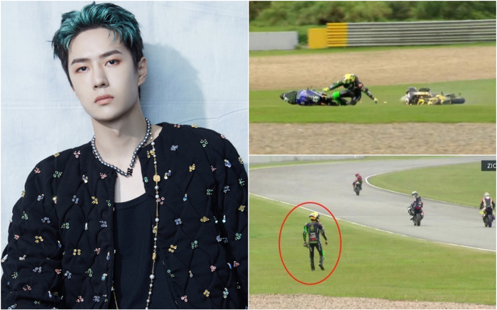 Vương Nhất Bác khóc khi bị tay đua khác đụng té xe