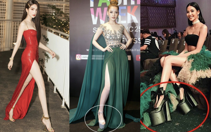 Toát mồ hôi vì giày cao chót vót của sao Việt: Hương Giang vẫn chào thua Khánh Vân