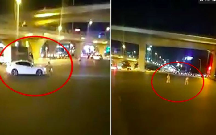 Clip: Chạy ngược chiều bị chặn đầu xe, tài xế ô tô nhấn ga đẩy lùi CSGT rồi bỏ chạy