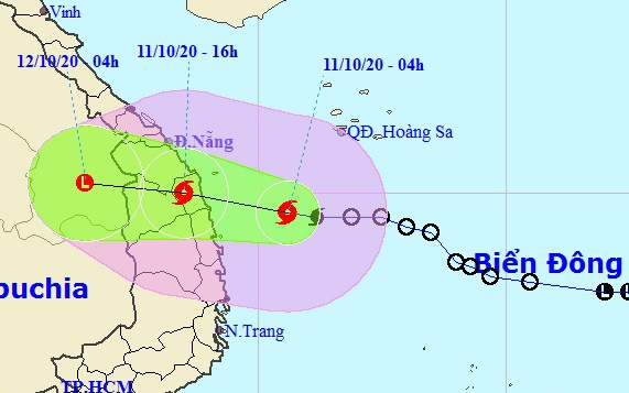 Bão số 6 hình thành, tăng tốc tiến vào miền Trung