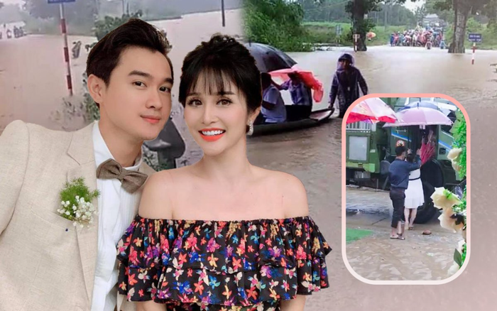Bất chấp mưa lũ, diễn viên Thảo Trang làm đám cưới ở quê chồng kém 9 tuổi