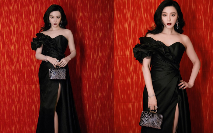 Đại tỷ Phạm Băng Băng làm trùm cuối thảm đỏ với bộ váy xẻ cao ngút ngàn và đôi môi đỏ thẫm high fashion