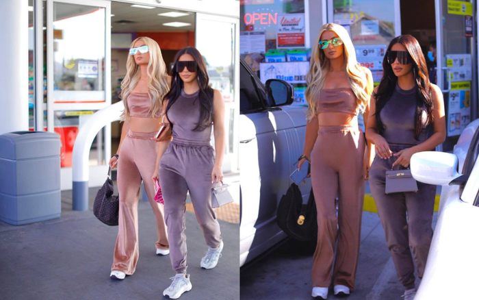 Kim Kardashian trông 'phèn' hẳn khi diện đồ đôi với Paris Hilton