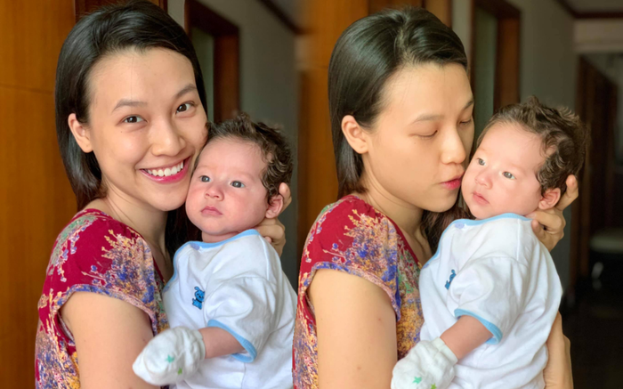 MC Hoàng Oanh trêu con trai mới 2 tháng tuổi nhưng đã trông 'như ông già'