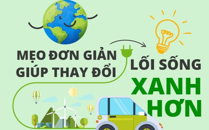 Infographic - 5 mẹo đơn giản giúp thay đổi lối sống xanh hơn