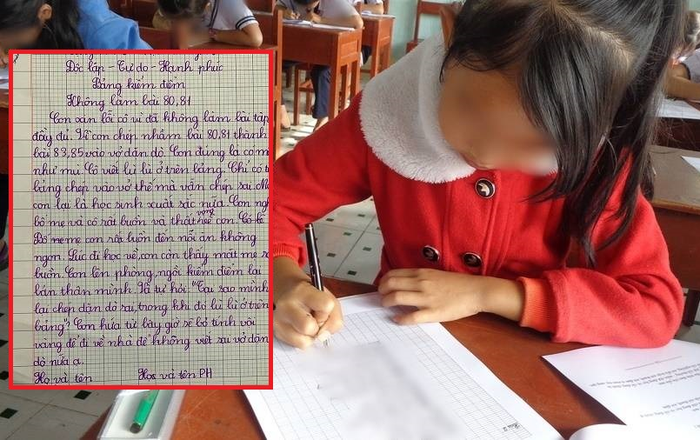 Bản kiểm điểm đậm sự hối lỗi của cô bé tiểu học khiến CĐM cười ngất: 'Cô viết lù lù trên bảng mà con vẫn chép sai...'