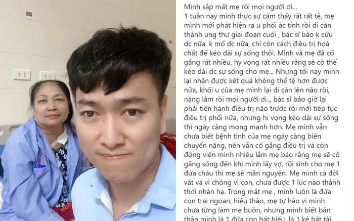 Tâm sự của chàng thanh niên tuổi 30 lần đầu biết sợ, biết khóc vì sắp mất mẹ khiến nhiều người suy ngẫm