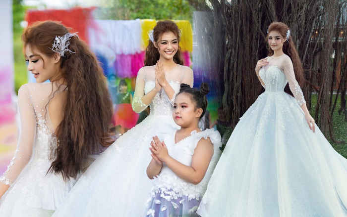 Hóa cô dâu lộng lẫy, 'Nữ hoàng tạo nét' Kiều Loan xinh như thiên thần diễn Vedette