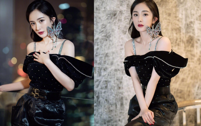 Dương Mịch lại gây ấn tượng với đôi bông tai bươm bướm khổng lồ đeo xong muốn 'trẹo cổ'