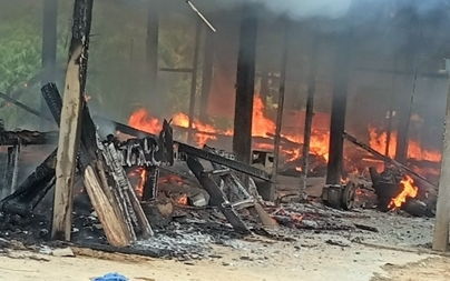 Cháy nhà lúc bố mẹ đi vắng, 2 chị em ruột tử vong thương tâm