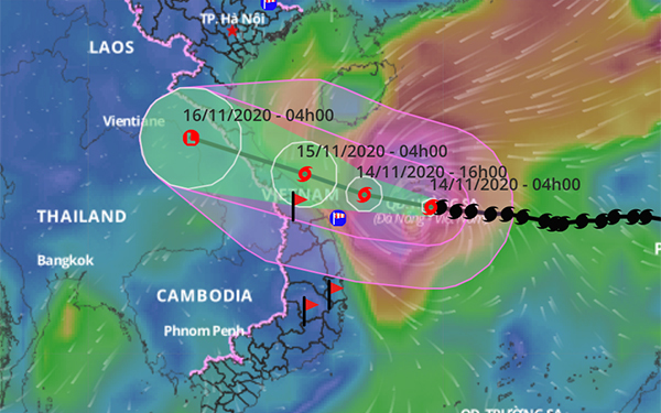 Bão Vamco thành cuồng phong, mở rộng thêm khu vực độ bổ