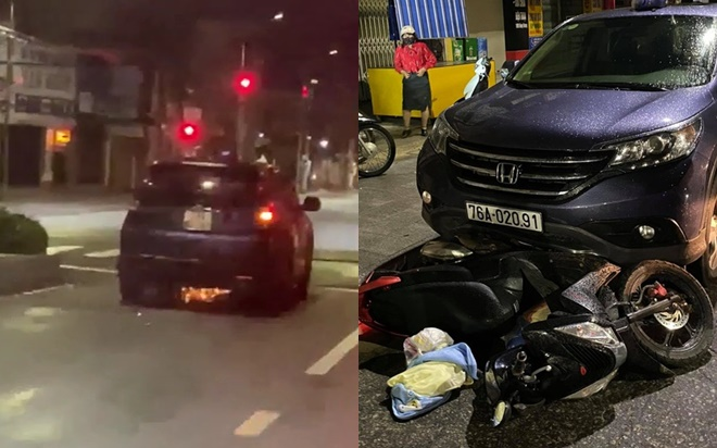 Clip: Sau va chạm với xe máy chở sản phụ, ô tô bỏ chạy 'ủi' chiếc xe hàng trăm mét gây tóe lửa trên đường