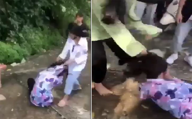 Phẫn nộ nữ sinh lớp 8 bị đánh hội đồng dã man, những người xung quanh đứng reo hò cổ vũ