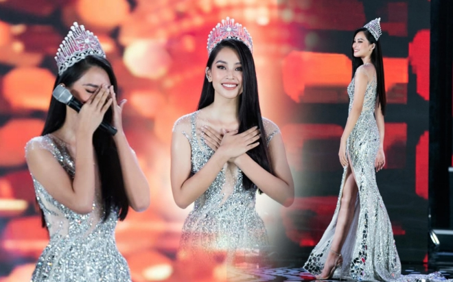 Tiểu Vy diện váy dạ hội đơn giản, nghẹn ngào nước mắt 'final walk' kết thúc nhiệm kỳ