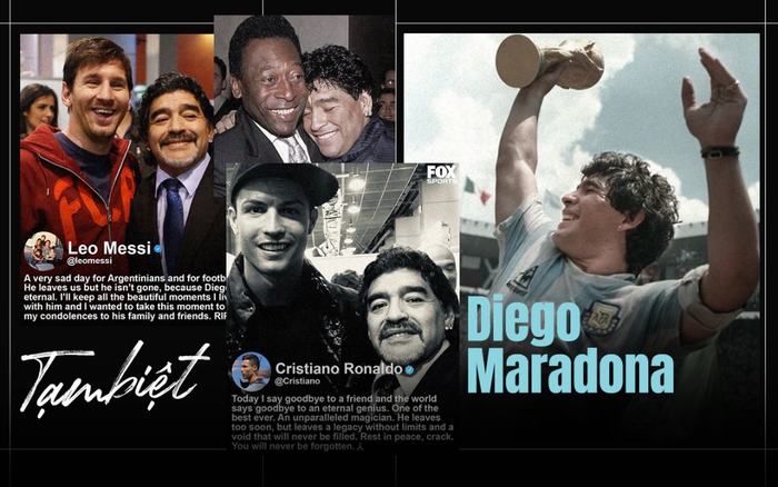 Ronaldo, Messi và thế giới bóng đá tiếc thương Maradona