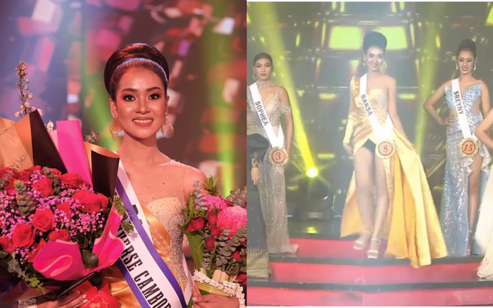 Á hậu Hoàn vũ Campuchia 'muối mặt' vì lộ quần nội y trên sóng truyền hình