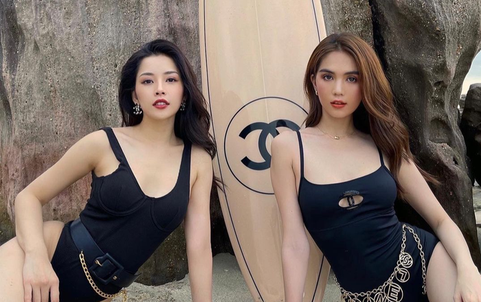 Ngọc Trinh, Chi Pu diện swimsuit đôi, chụp ảnh bên tấm ván 250 triệu đồng