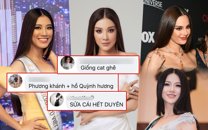 Fan khen chê nhan sắc Kim Duyên thay đổi: 'Hao hao Phương Khánh - Hồ Quỳnh Hương lại giống Catriona Gray'