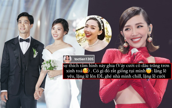 Tóc Tiên ngưỡng mộ Công Phượng - Viên Minh đẹp đôi trong ngày cưới: 'Lặng lẽ yêu rất giống tụi mình'