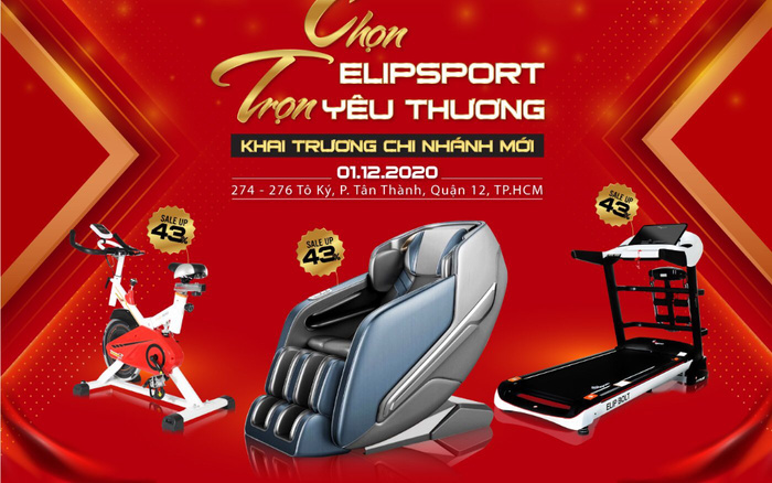 Elipsport khai trương chi nhánh quận 12: Ưu đãi khủng, giảm giá lên đến 40%