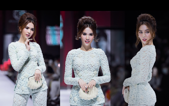 Ngọc Trinh mặc áo bà ba xuyên thấu, catwalk điên đảo tái xuất sàn runway