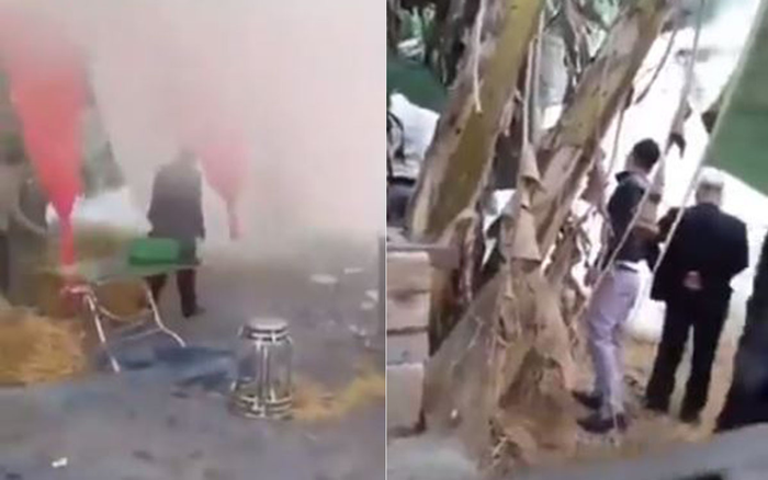 Xôn xao clip tình cũ của cô dâu đốt rạp cưới, quan khách nháo nhào bỏ chạy