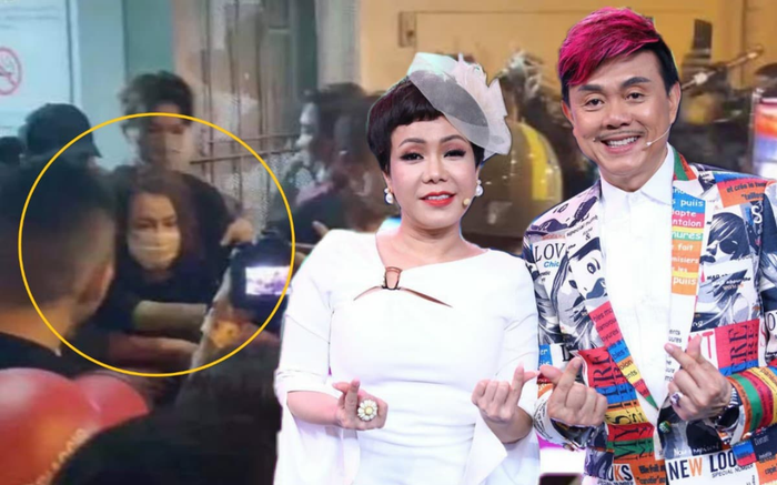 Dân mạng nghẹn ngào clip Việt Hương ngã gục không đi nổi sau khi viếng Chí Tài, bảo vệ phải dìu ra xe