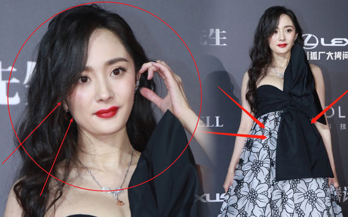 Dương Mịch gây mất điểm với chiếc áo cài nơ quá khổ, nghi vấn vòng 1 nở nang bất thường